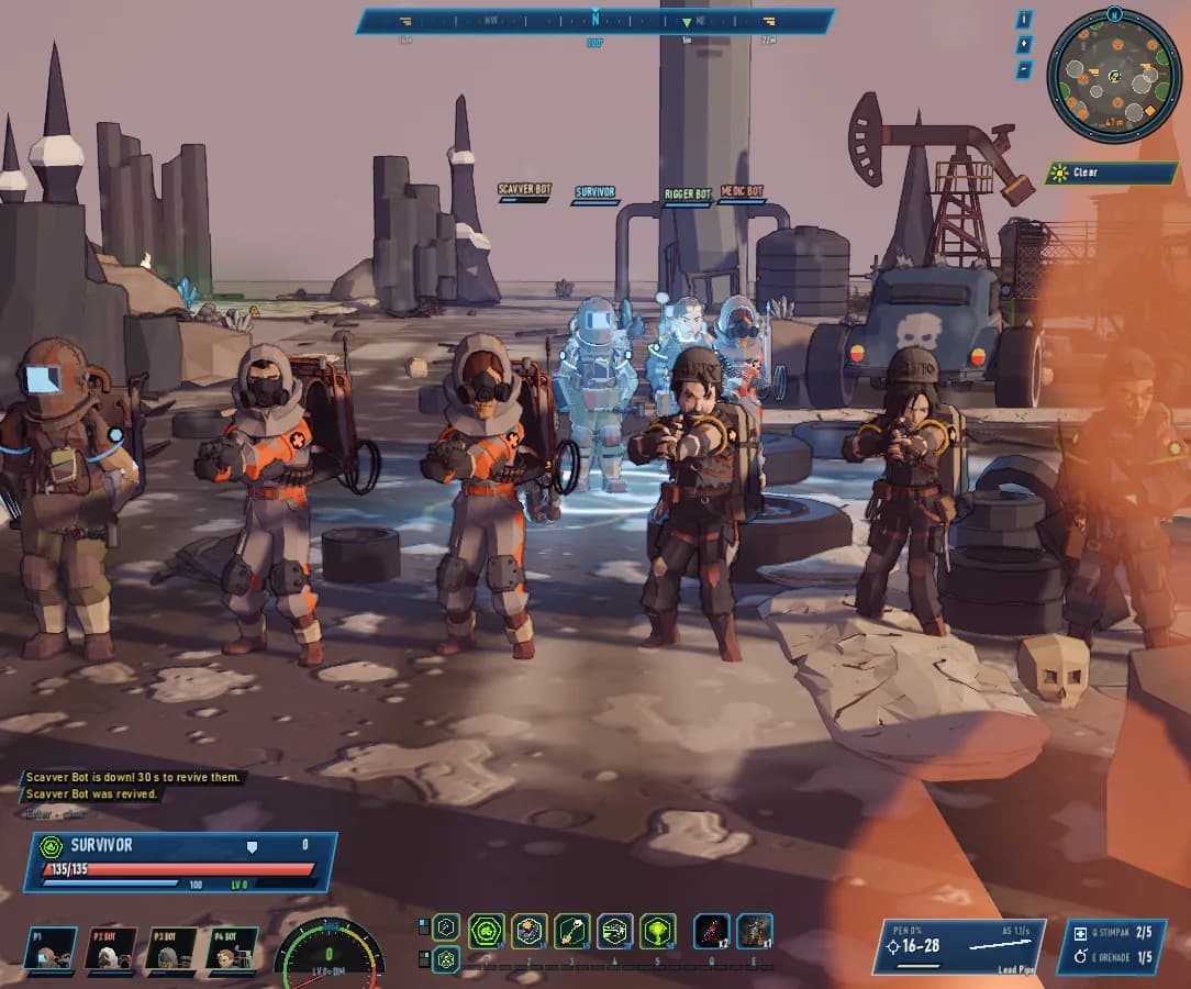 The crew, geared up for the drop.